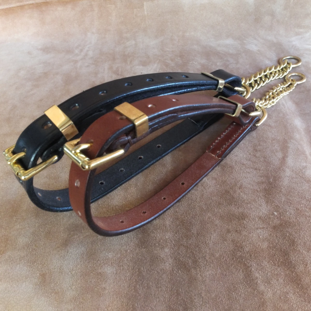 Adjustable Half Check Collar Hide Collars